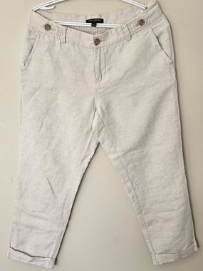 Banana Republic Men’s Cream Linen-Blend Chinos